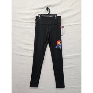 Collette Love Womens Colorado Graphic Leggings Black Polyester Blend Size Medium